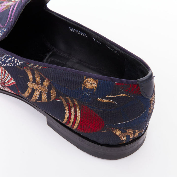 SALVATORE FERRAGAMO Blondie shoe pattern jacquard flat loafers UK7.5 EU41.5