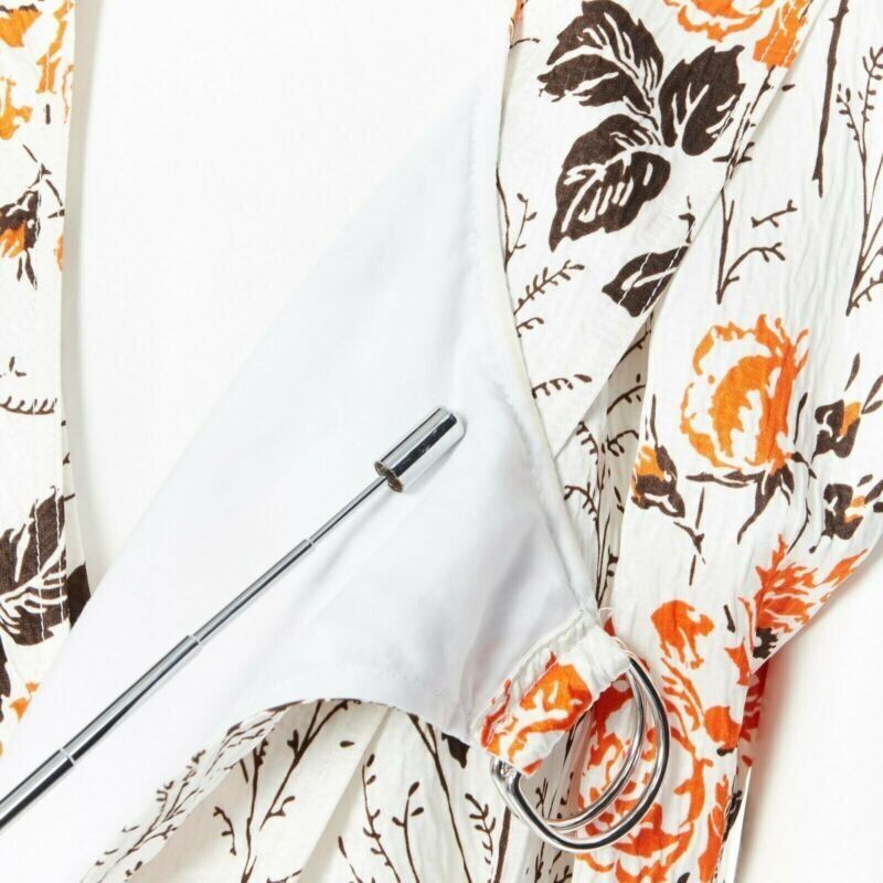 VICTORIA BECKHAM 2017 Runway floral print cut open back belted dress UK10 M