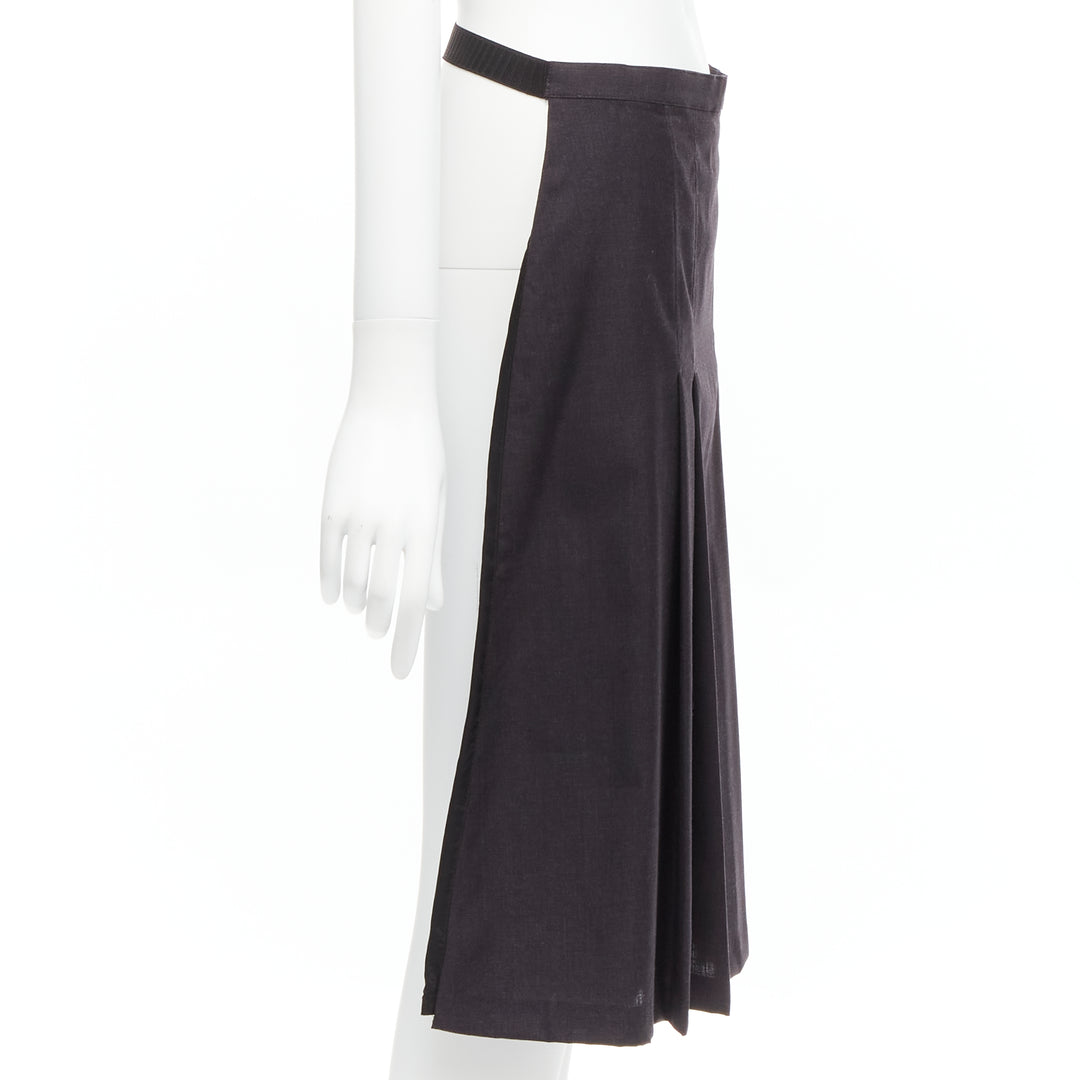 Female mannequin wearing Maison Margiela by Martin Margiela 1997 Spring Black Wool Women Skirt in Size IT42 | Available at JHROP