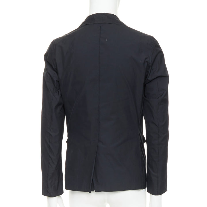 LANVIN black light double layer fabric raw edges blazer jacket FR44 XS