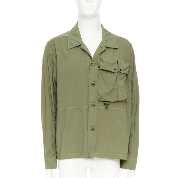 CP COMPANY 101A Taylon P olive green garment dye pocketed overshirt jacket L