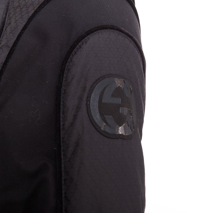 GUCCI 2009 black gold GG logo buckle belt long puffer coat IT38 XS