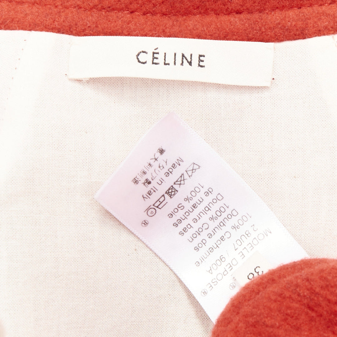 OLD CELINE Phoebe Philo 2017 cashmere red double breast oversized coat FR36 S