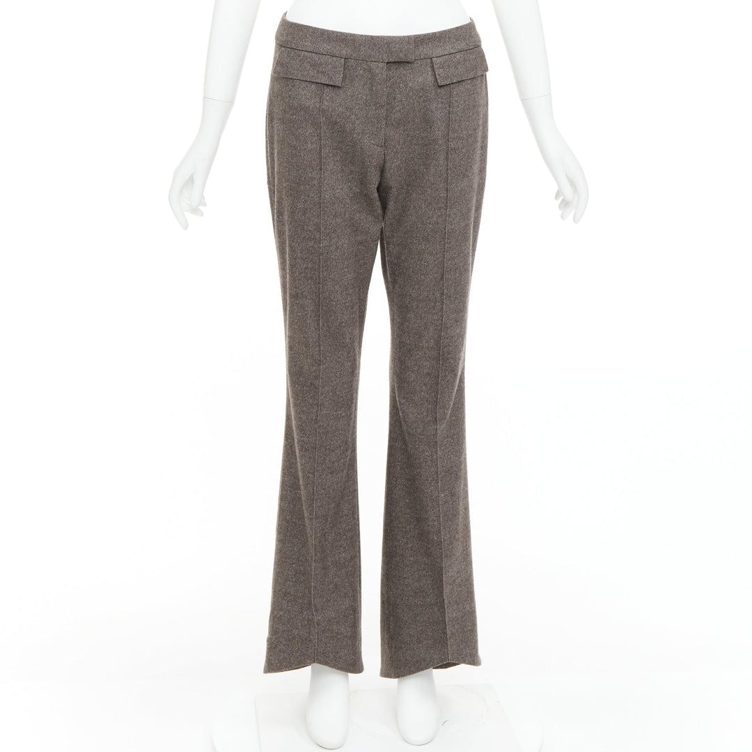 JOHN GALLIANO Vintage grey taupe wool cashmere blend flare suit pants FR40 L