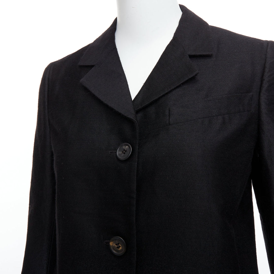 PRADA 2007 Vintage black wool degrade fabric blazer jacket IT38 XS