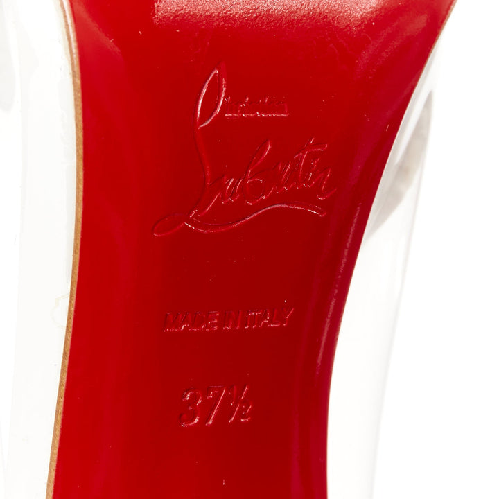 CHRISTIAN LOUBOUTIN Debout 100 Corazon Tri Color patent PVC point pumps EU37.5