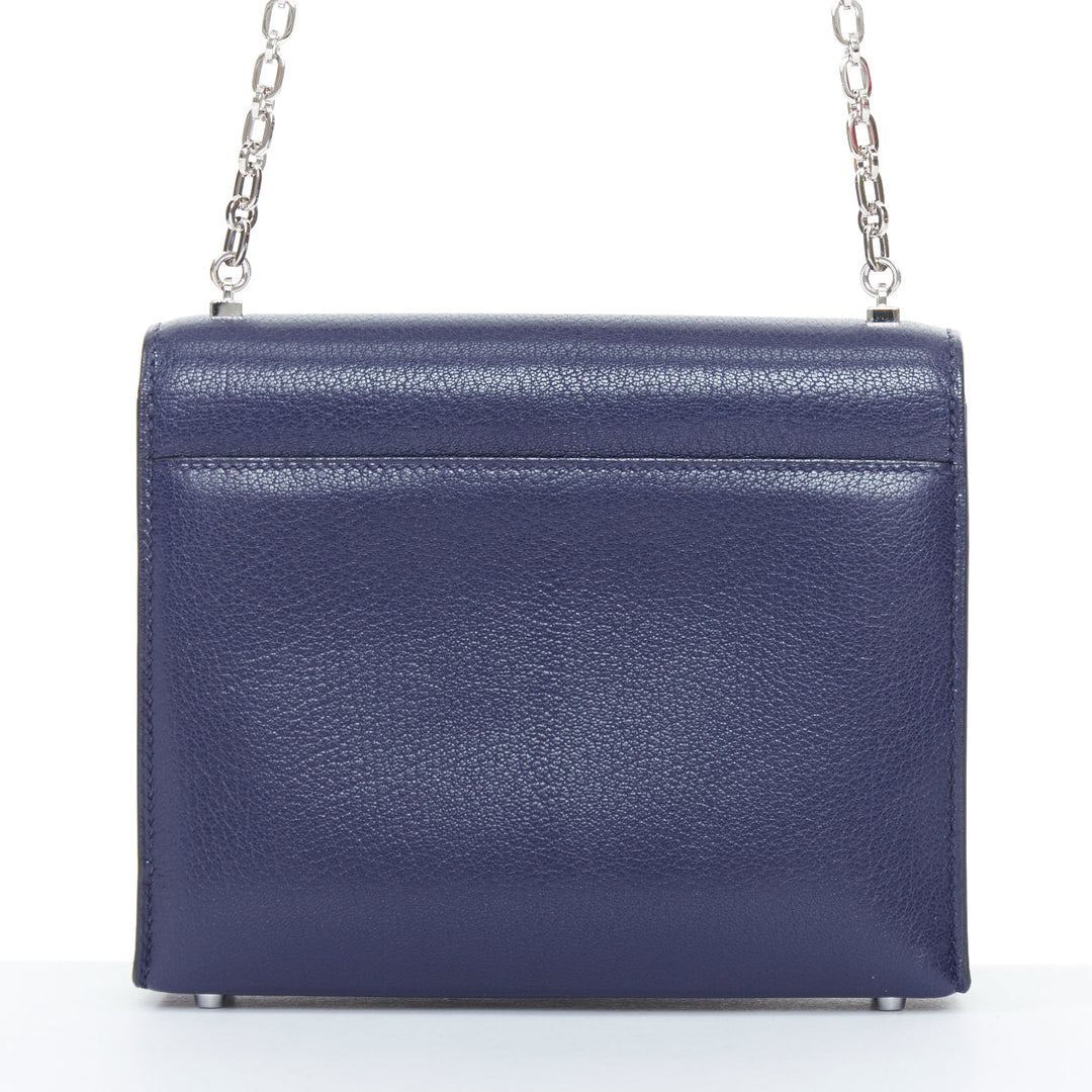 HERMES Runway Verrou Chaine Mini deep blue chevre leather shoulder handbag bag