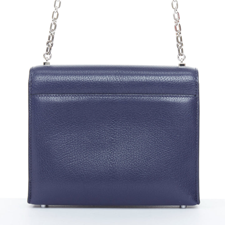 HERMES Runway Verrou Chaine Mini deep blue chevre leather shoulder handbag bag