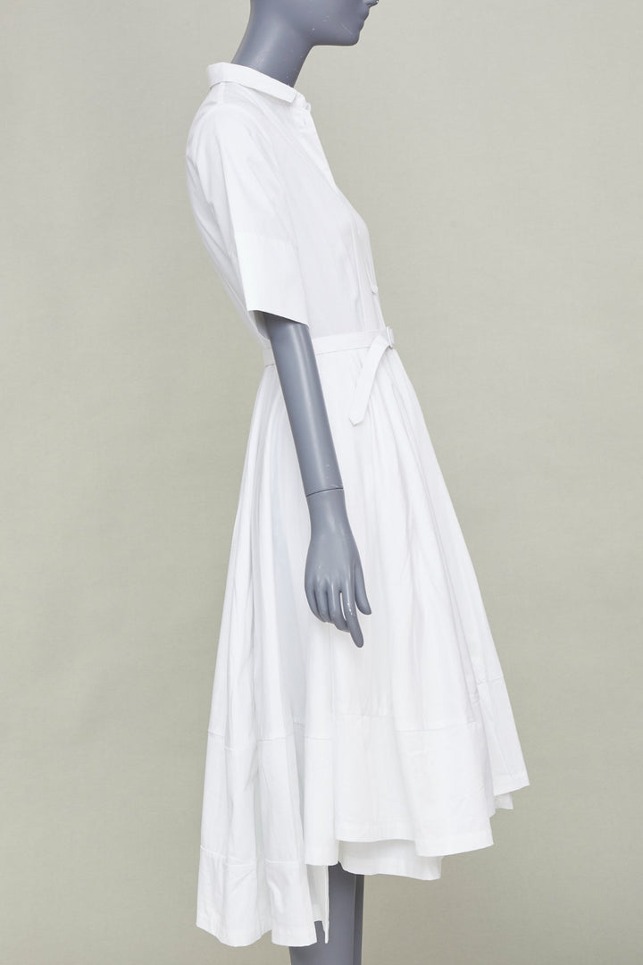 CO COLLECTIONS Essentials white cotton poplin belted asymmetric shirt dress XS