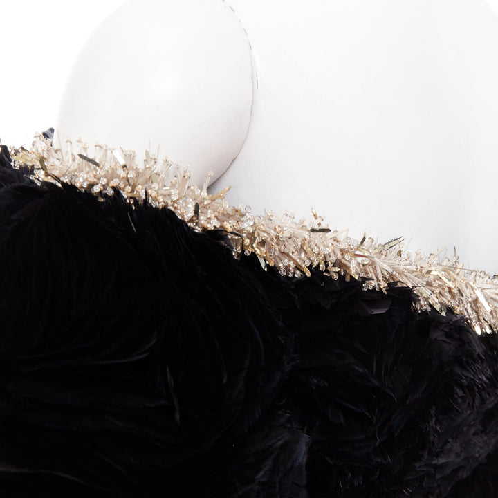 rare ALEXANDRE VAUTHIER COUTURE SS2020 Runway Lemarie laser cut feather dress