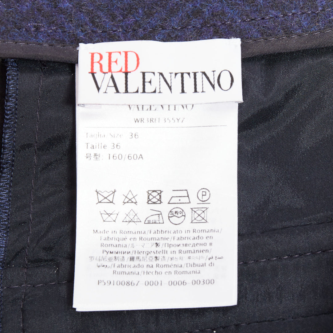 RED VALENTINO navy virgin wool nautical gold button high waist shorts IT36 XXS