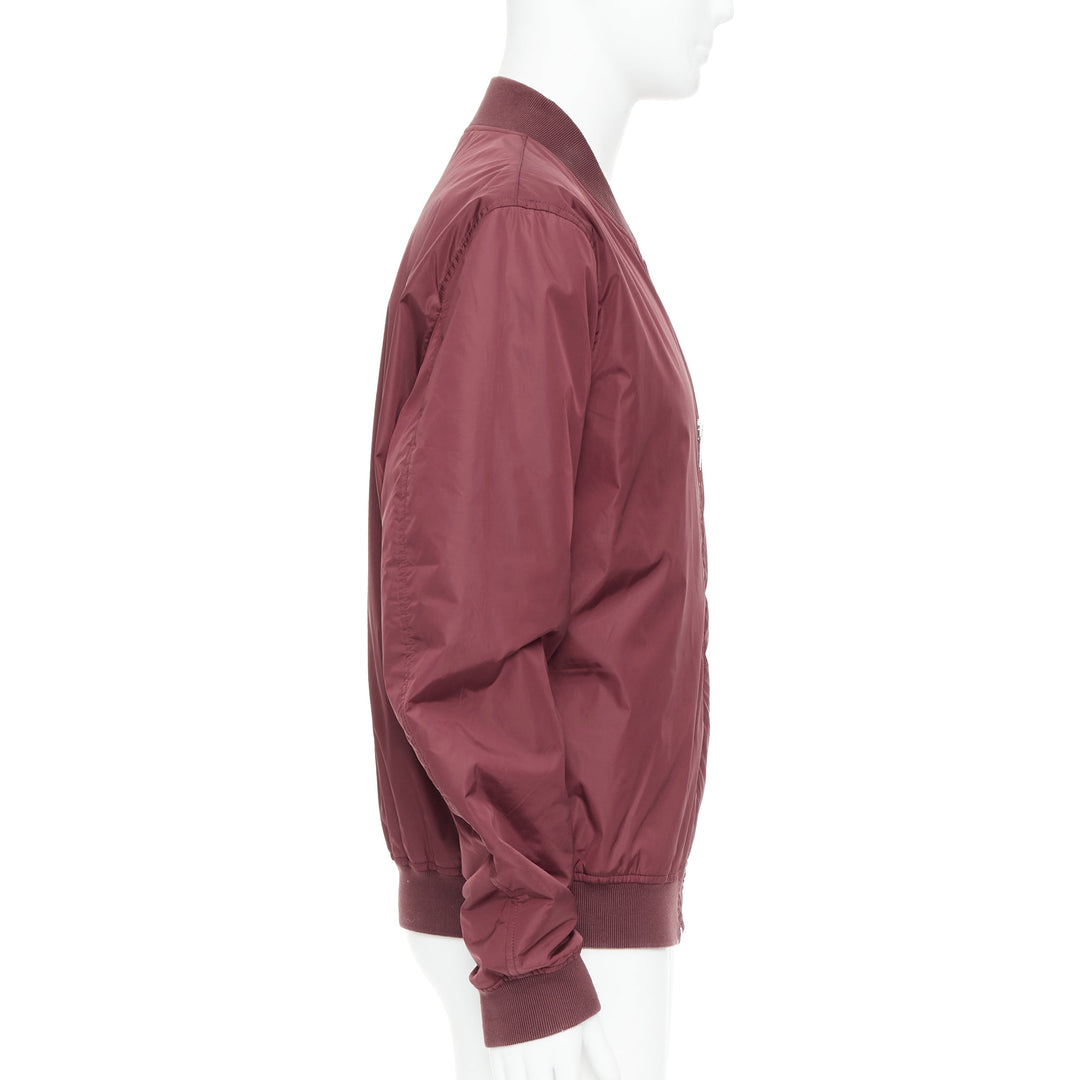 GUCCI 2015 Reversible  burgundy nylon GG monogram zip bomber IT54 XXL