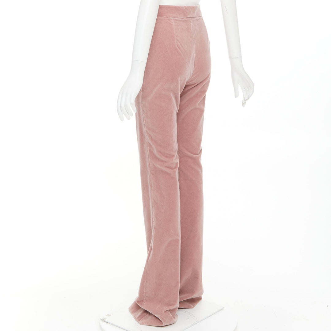 ALEXANDRE VAUTHIER blush pink velvet high waisted extra flare pants