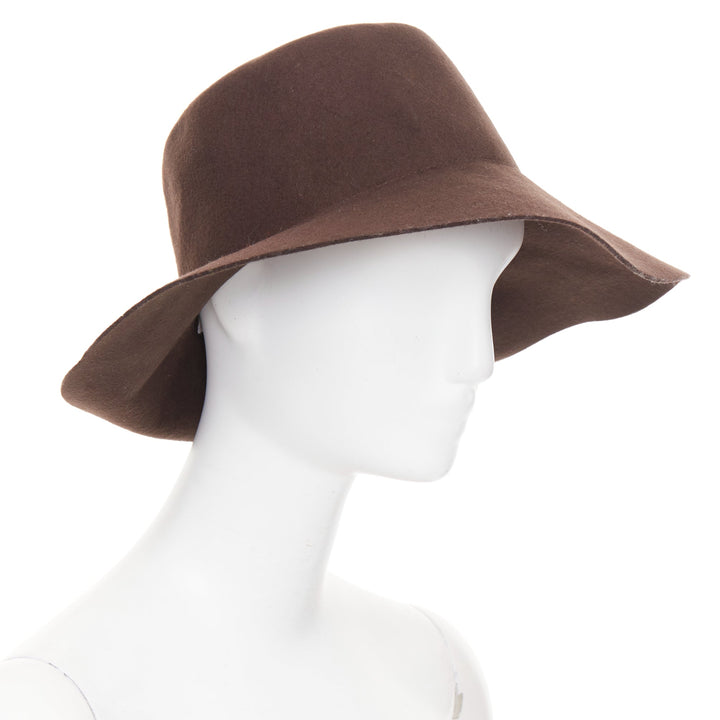 MAISON MARGIELA Line 10 brown wool felt wide brim casual floppy hat L