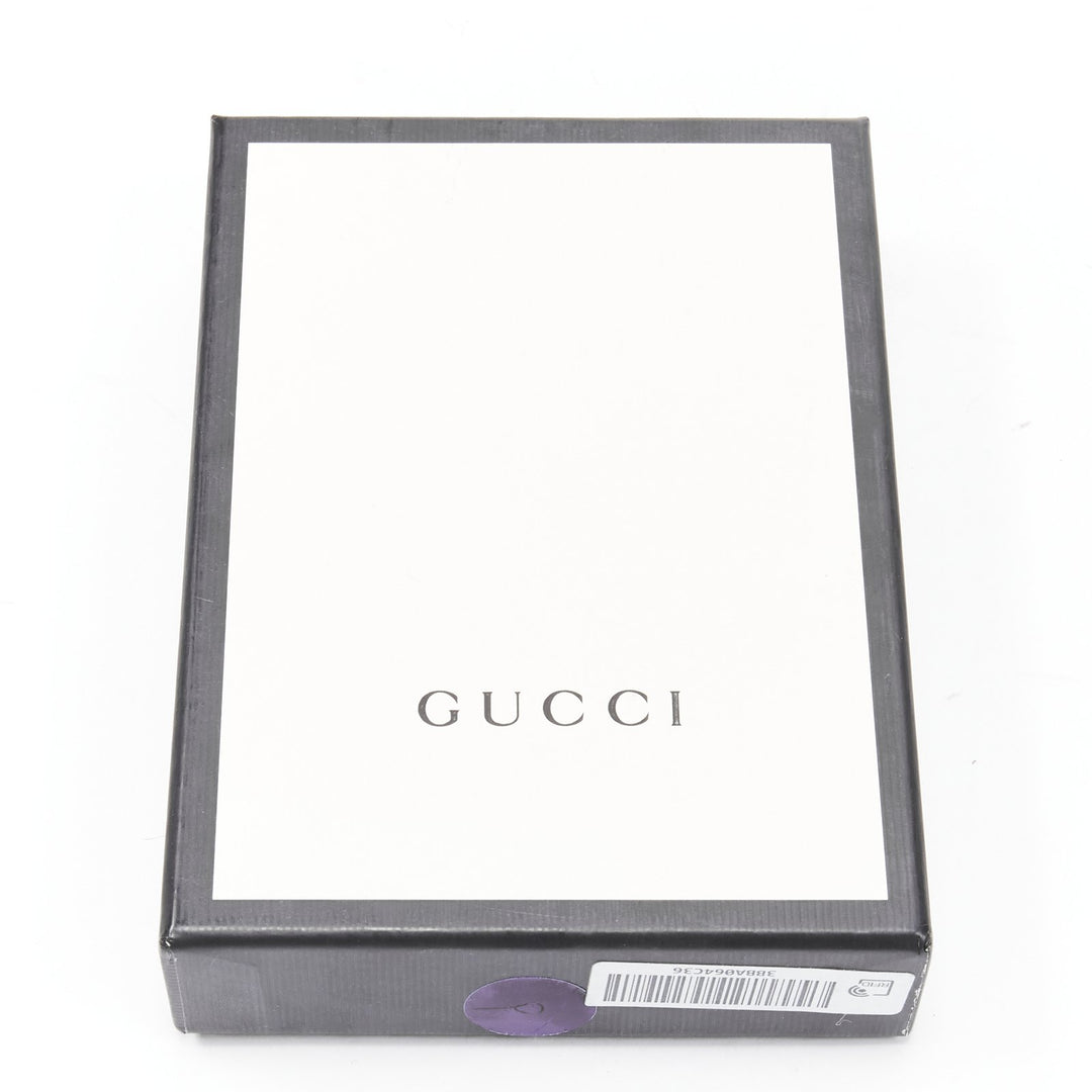 GUCCI 570660 Zumi grey leather GG Horsebit bi-fold wallet on chain mini bag