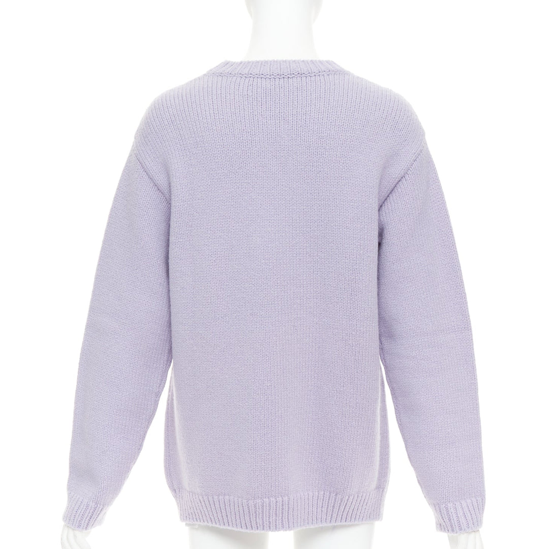 STELLA MCCARTNEY Yoshitomo Nara 2022 lilac Mission Sheep Intarsia wool sweater M