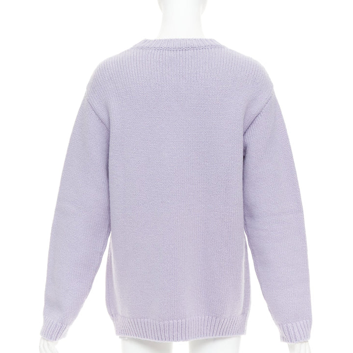 STELLA MCCARTNEY Yoshitomo Nara 2022 lilac Mission Sheep Intarsia wool sweater M