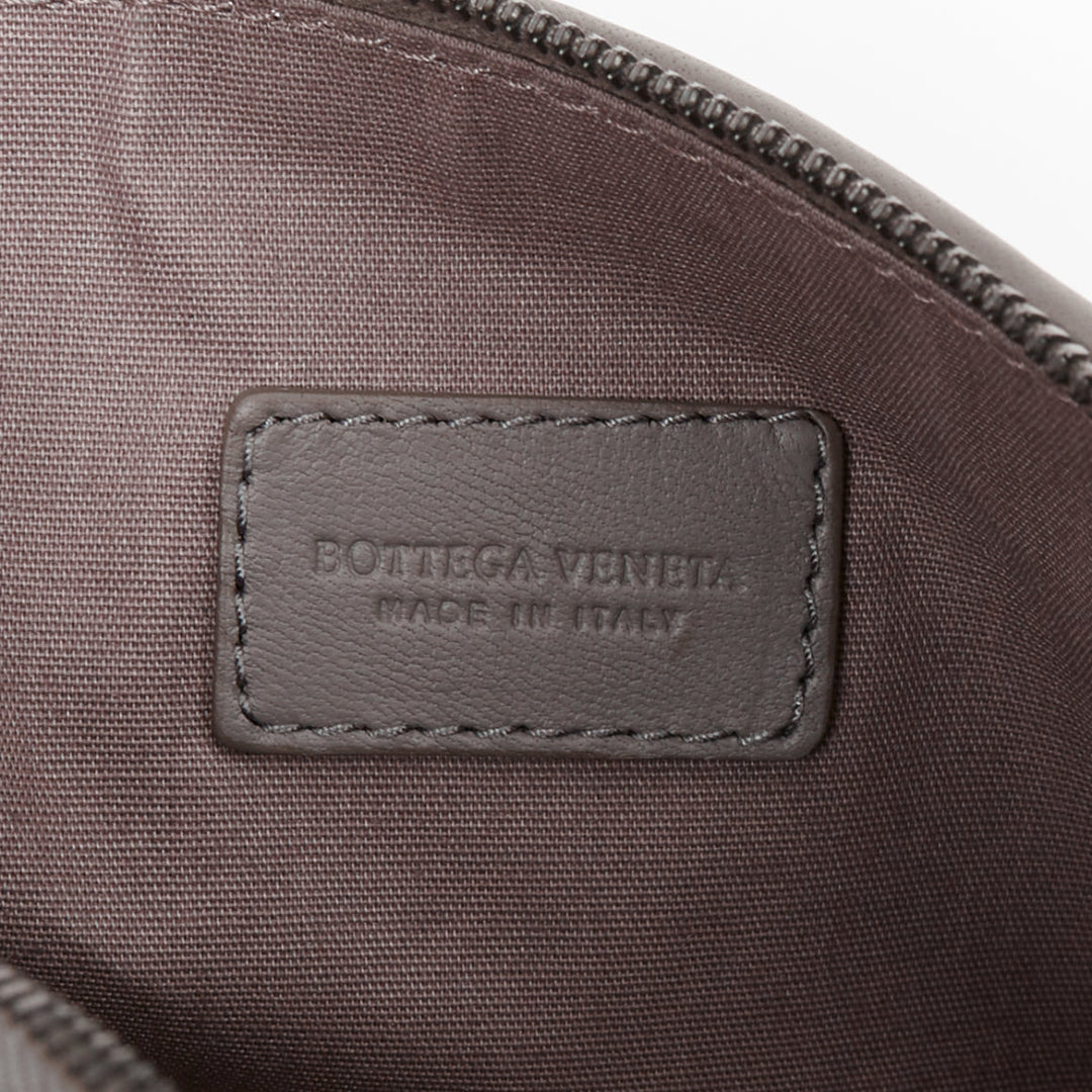 BOTTEGA VENETA Intrecciato leather grey travel vanity wash vanity cosmetic pouch