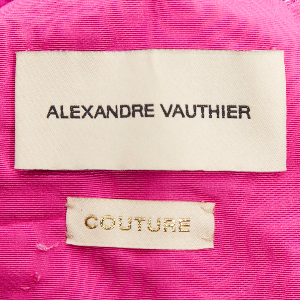 rare ALEXANDRE VAUTHIER COUTURE AW2019 Runway pink crystal sash drape gown
