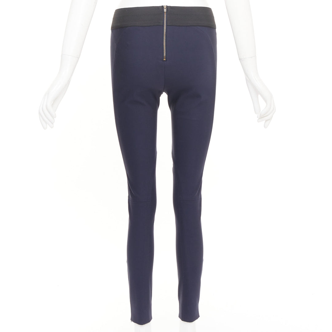 STELLA MCCARTNEY navy cotton blend elastic waist legging pants IT 38 XS