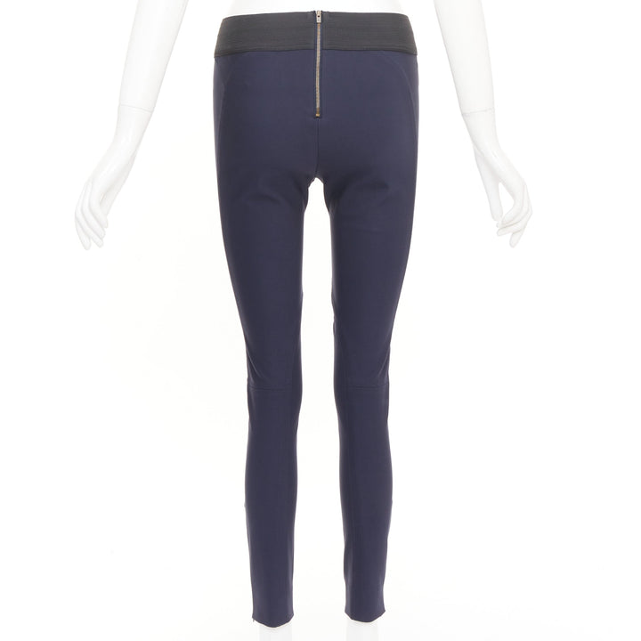 STELLA MCCARTNEY navy cotton blend elastic waist legging pants IT 38 XS