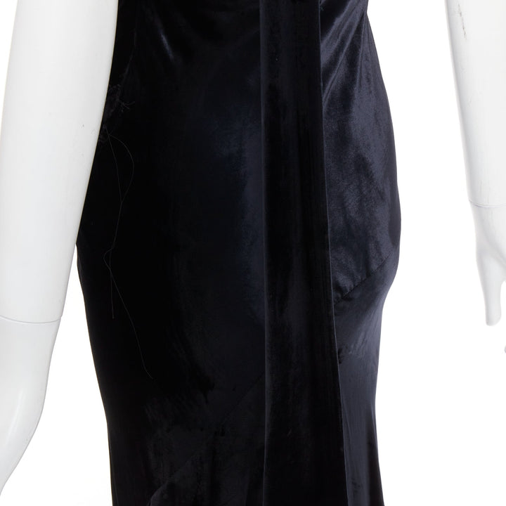 ALEXANDRE VAUTHIER COUTURE black velvet sheer panel mermaid gown