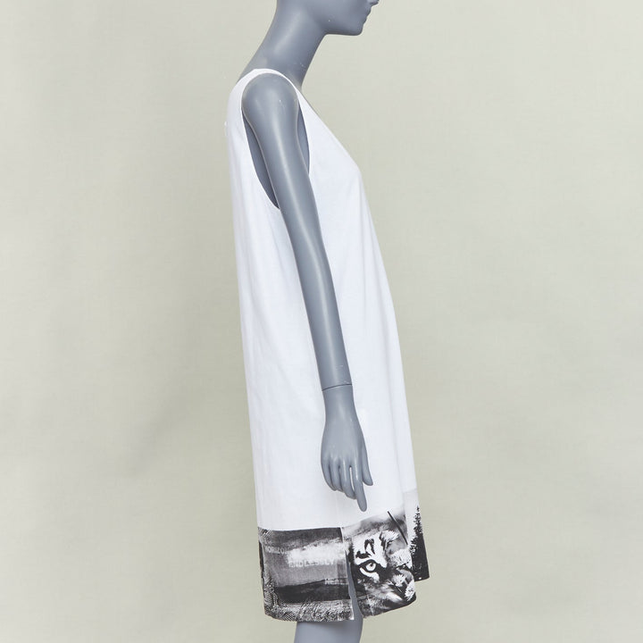 PRADA 2022 white cotton landscape print hem scoop tank dress XS