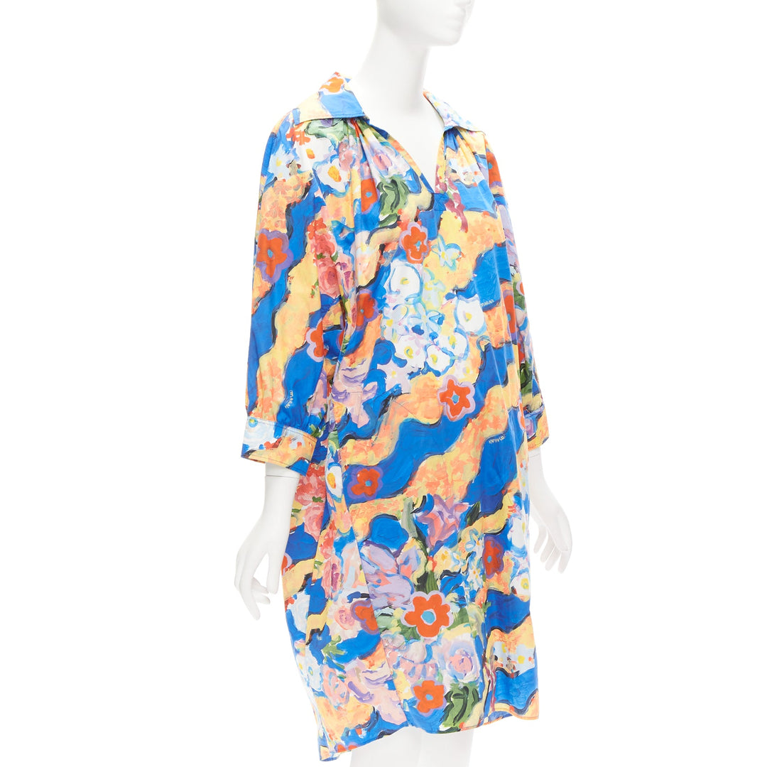 MARNI Flaminia Veronesi 2022 multicolour floral paint batwing dress IT36 XS