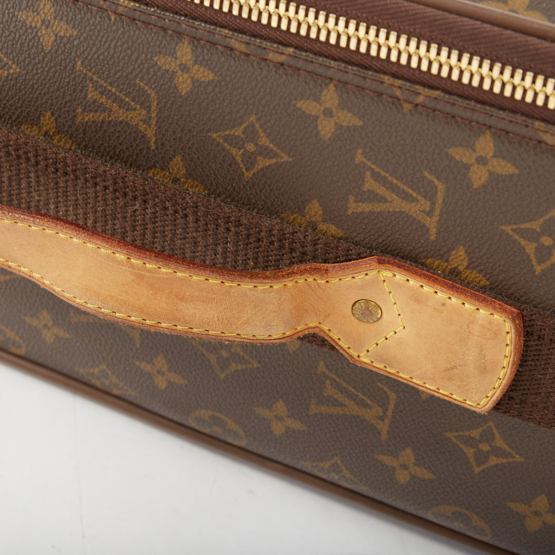 LOUIS VUITTON Vintage P√©gase 55 brown monogram canvas rolling carry on luggage