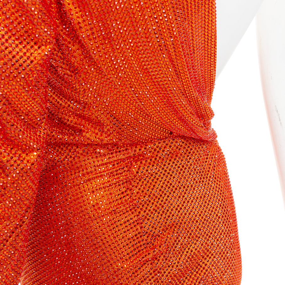 rare ALEXANDRE VAUTHIER COUTURE AW2018 Runway orange strass crystal  dress