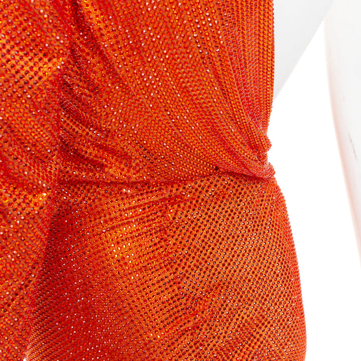 rare ALEXANDRE VAUTHIER COUTURE AW2018 Runway orange strass crystal  dress