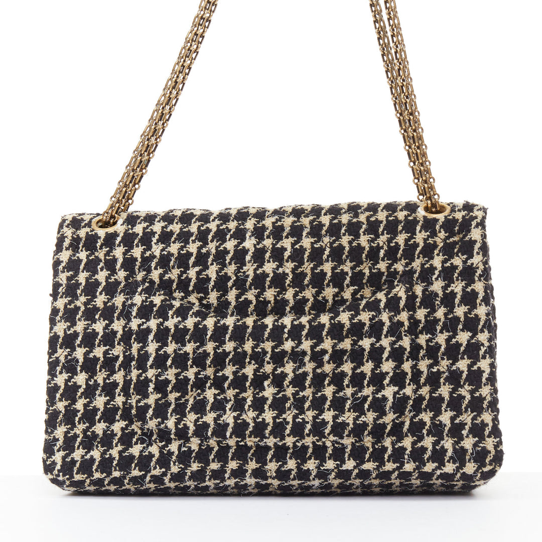 rare CHANEL 2015 Reissue 2.55 Brasserie Gabrielle houndstooth tweed flap bag