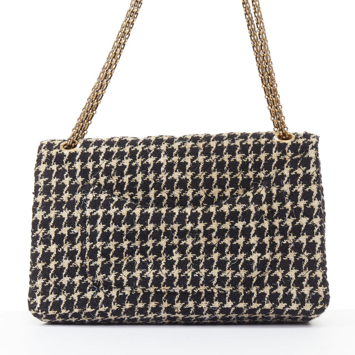 rare CHANEL 2015 Reissue 2.55 Brasserie Gabrielle houndstooth tweed flap bag