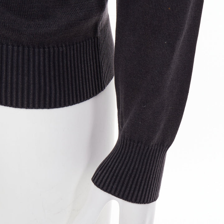 PRADA 2012 cotton full zip mock neck knit cardigan washed effect sweater IT48 M