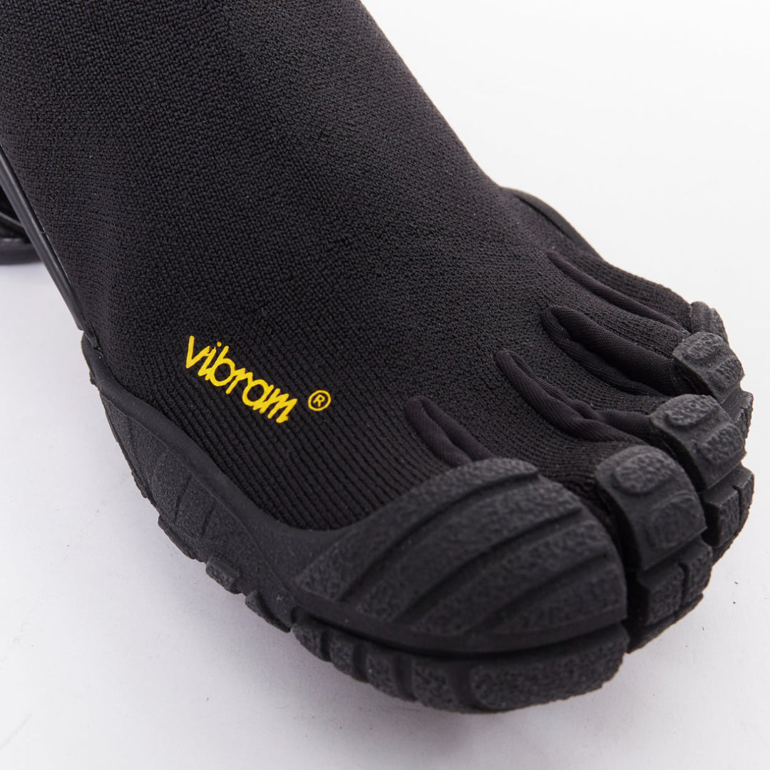 BALENCIAGA Vibram Toe black fabric five toes high knit sneaker boots EU37