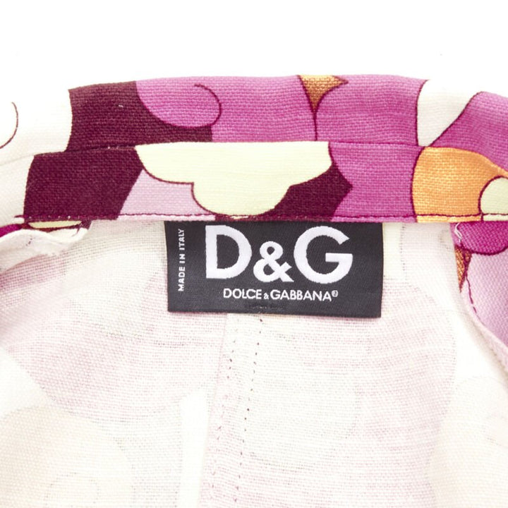D&G DOLCE GABBANA Vintage Flower Power psychedelic print casual blazer jacket XS