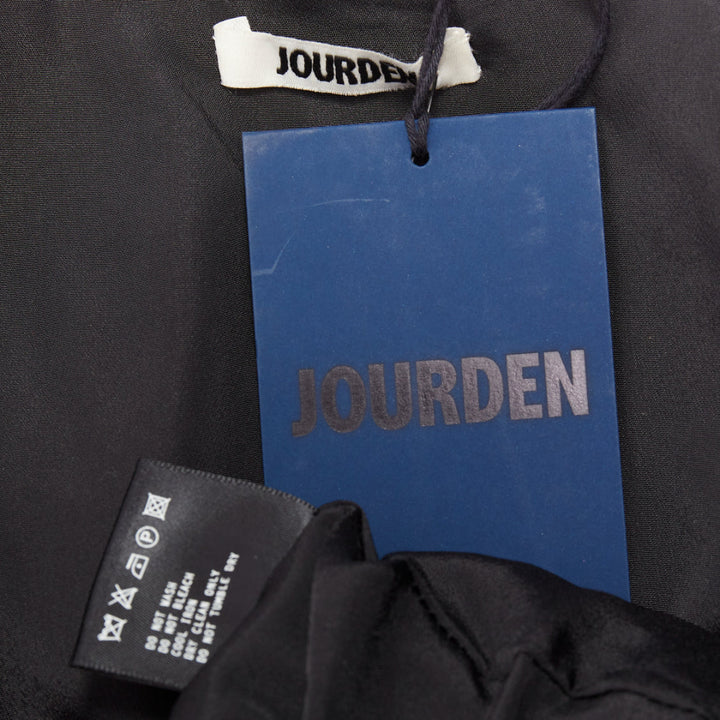 JOURDEN ANAIS navy blue black wool blend cloque fit flare cocktail dress FR38 M