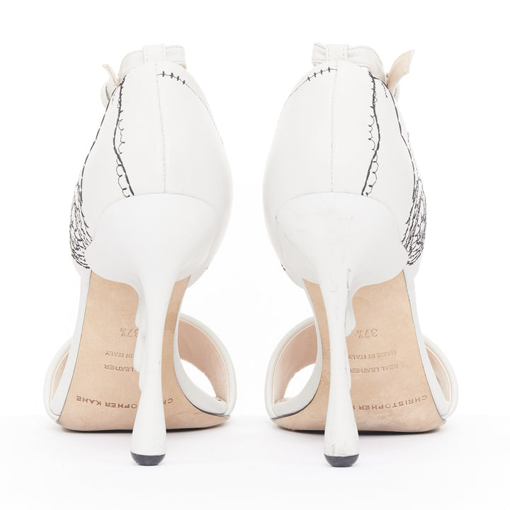 rare CHRISTOPHER KANE 2019 Runway More Joy paint drop white sandals EU37.5