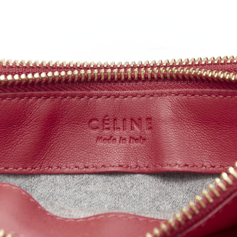 OLD CELINE Phoebe Philo Trio red gold zip triple snap pouch crossbody bag