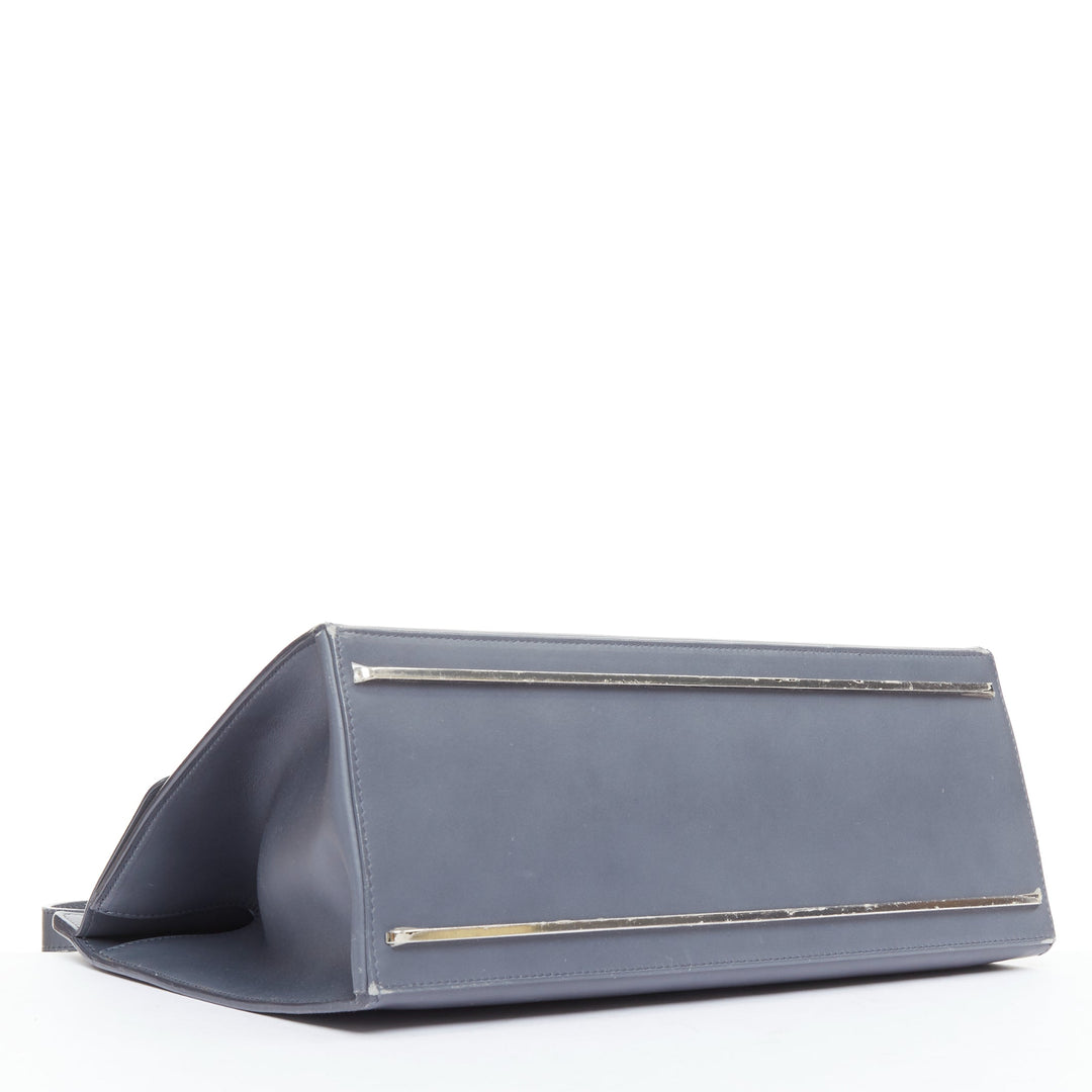 BALENCIAGA Le Dix Cartable Medium grey mix hardware structured top flap bag