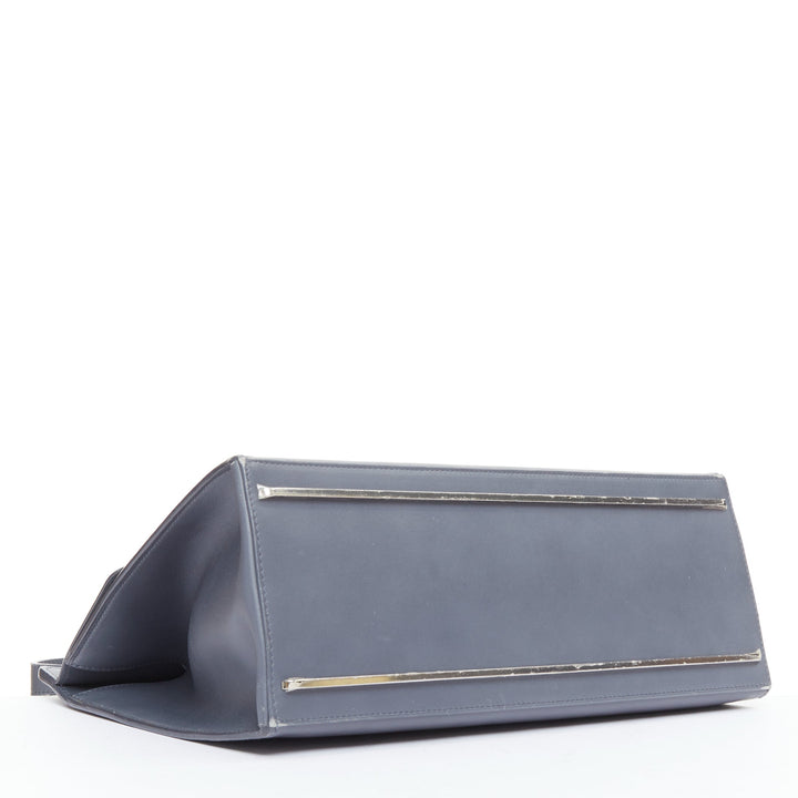 BALENCIAGA Le Dix Cartable Medium grey mix hardware structured top flap bag