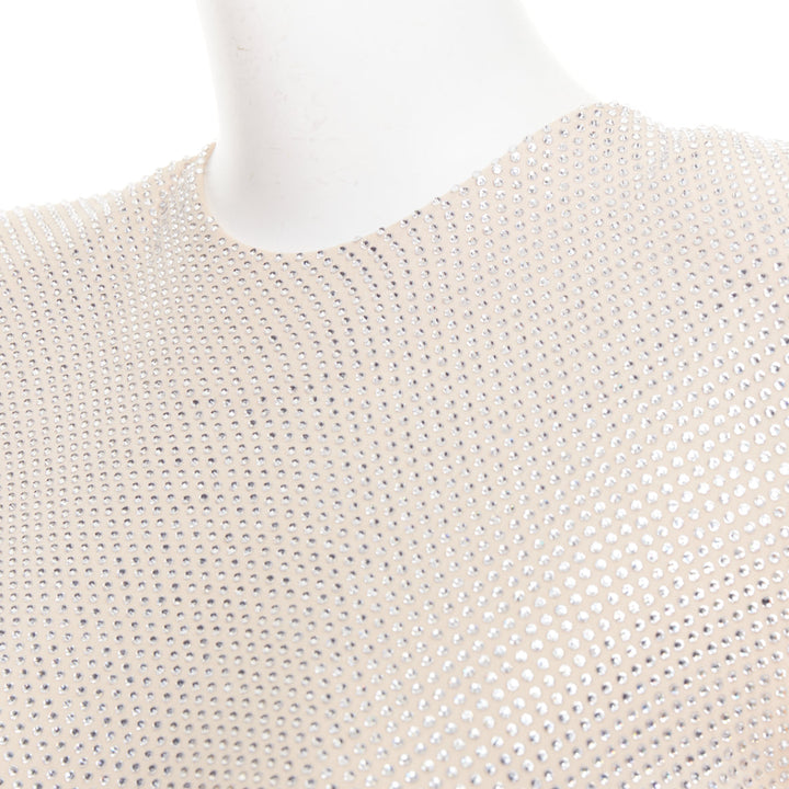 ALEXANDRE VAUTHIER Bridal ivory nude diamond strass crystal long gown dress