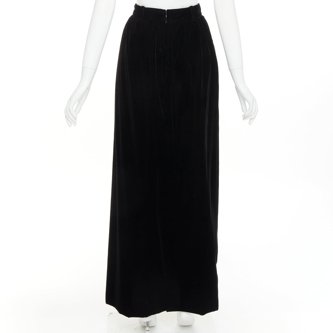 ALEXANDRE VAUTHIER COUTURE SS2025 Runway black velvet high waisted maxi skirt