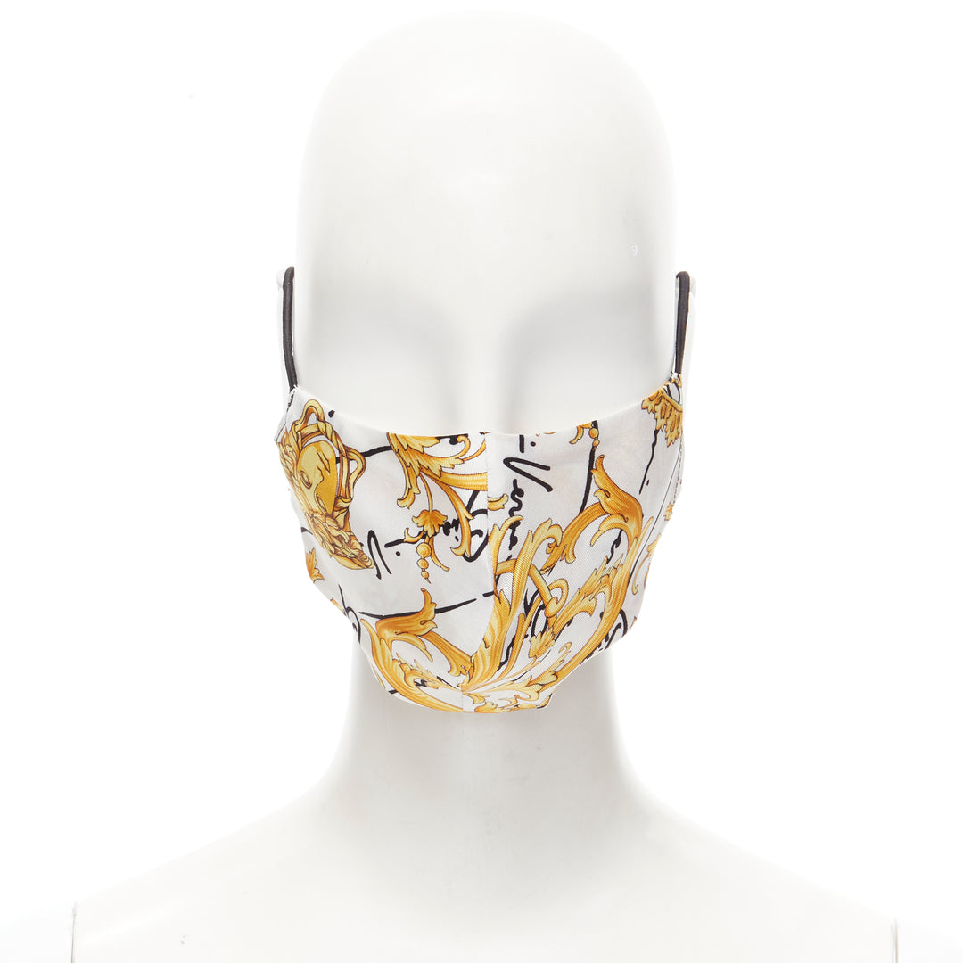 VERSACE Gianni Signature gold Medusa Baroque 100% silk face mask