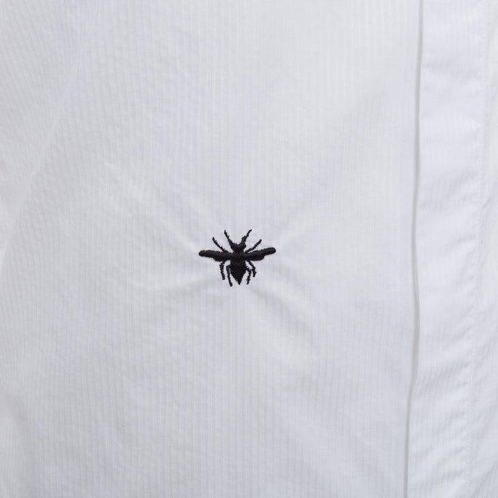 DIOR HOMME Hedi Slimane white cotton black bee embroidery shirt EU39 M