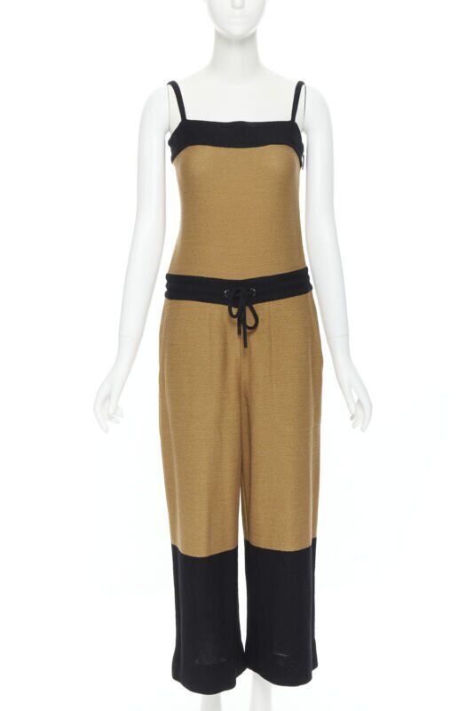 Female mannequin wearing Hermes Brown Cotton Women Jumpsuit in Size FR34 | Available at JHROP