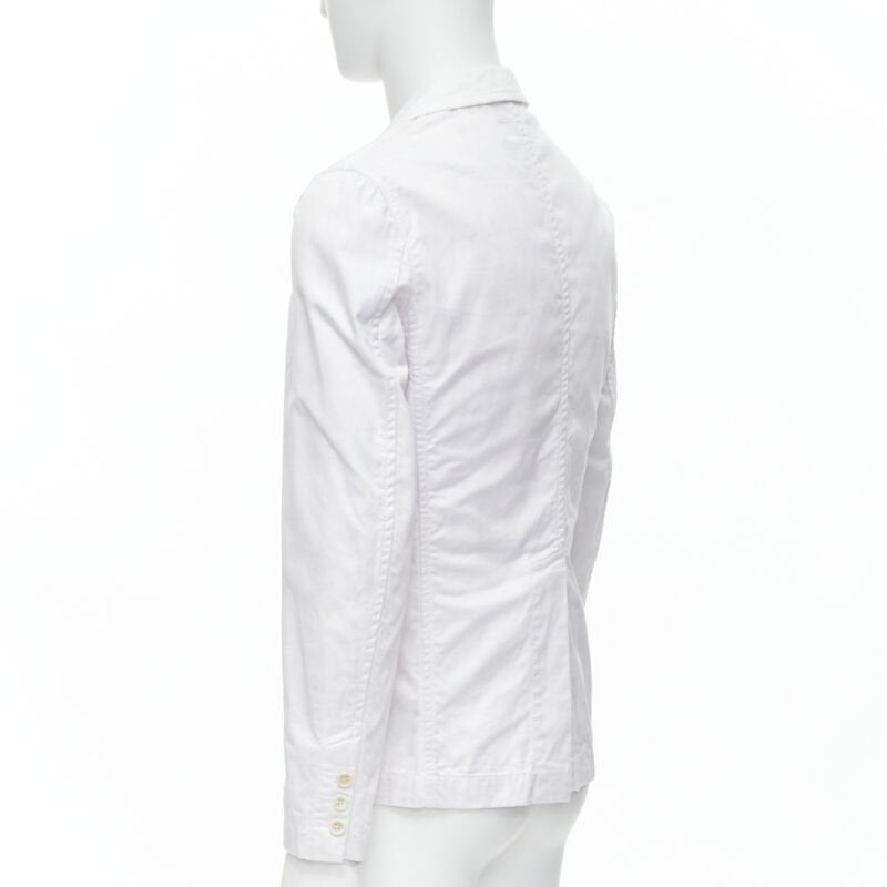 COMME DES GARCONS Yue Minjun 2021 graphic print white cotton cargo jacket XS