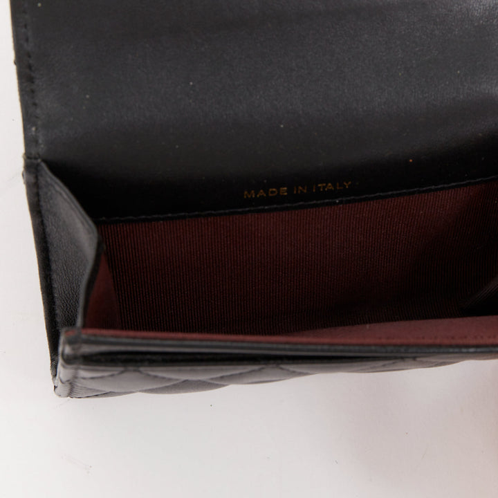 CHANEL Classic Flap Card Holder gold black quilted lambskin wallet cardholder