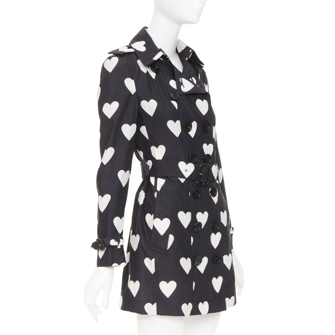 BURBERRY 2013 Runway Sandringham heart print double breasted trench jacket S