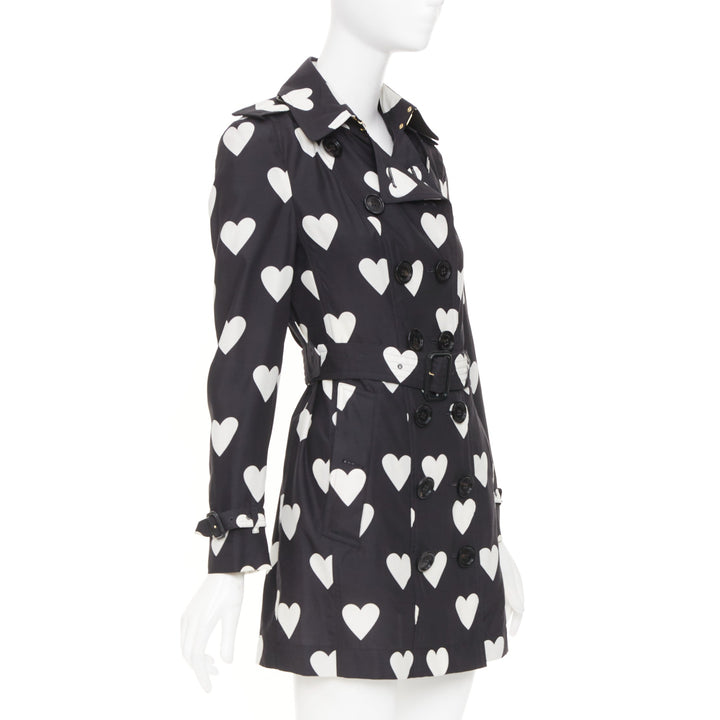 BURBERRY 2013 Runway Sandringham heart print double breasted trench jacket S